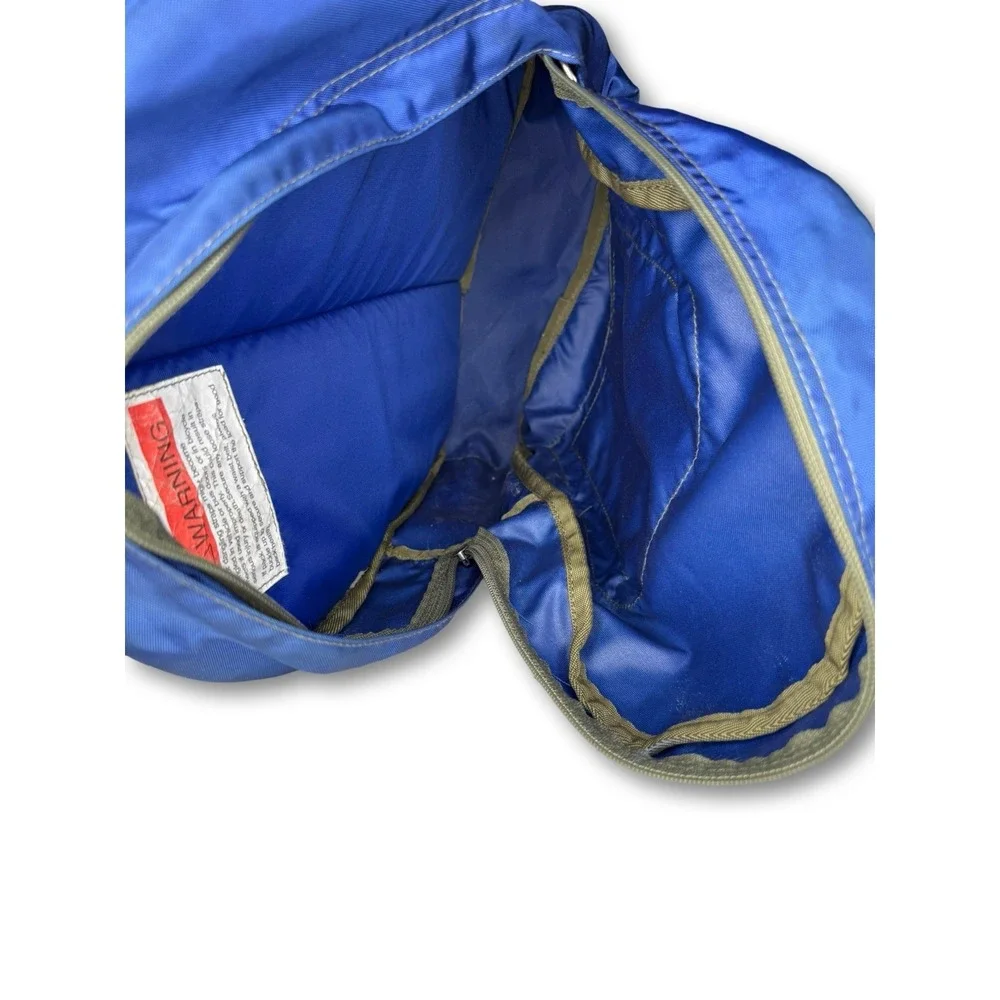 VTG‎ LL Bean Mini Backpack Blue Reflective Stripe School Travel Daypack